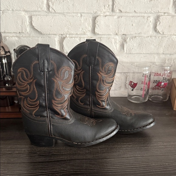 Kids Black and Brown Western Boots - Picture 3 of 8